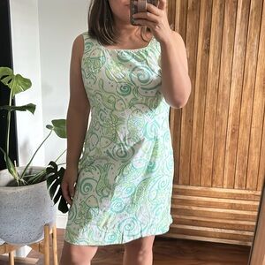 Lilly Pulitzer Shift Dress Green Fish Corine Dress. Size 8